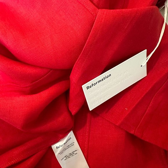 Reformation Isha Linen Dress in Cherry - Picture 11 of 15